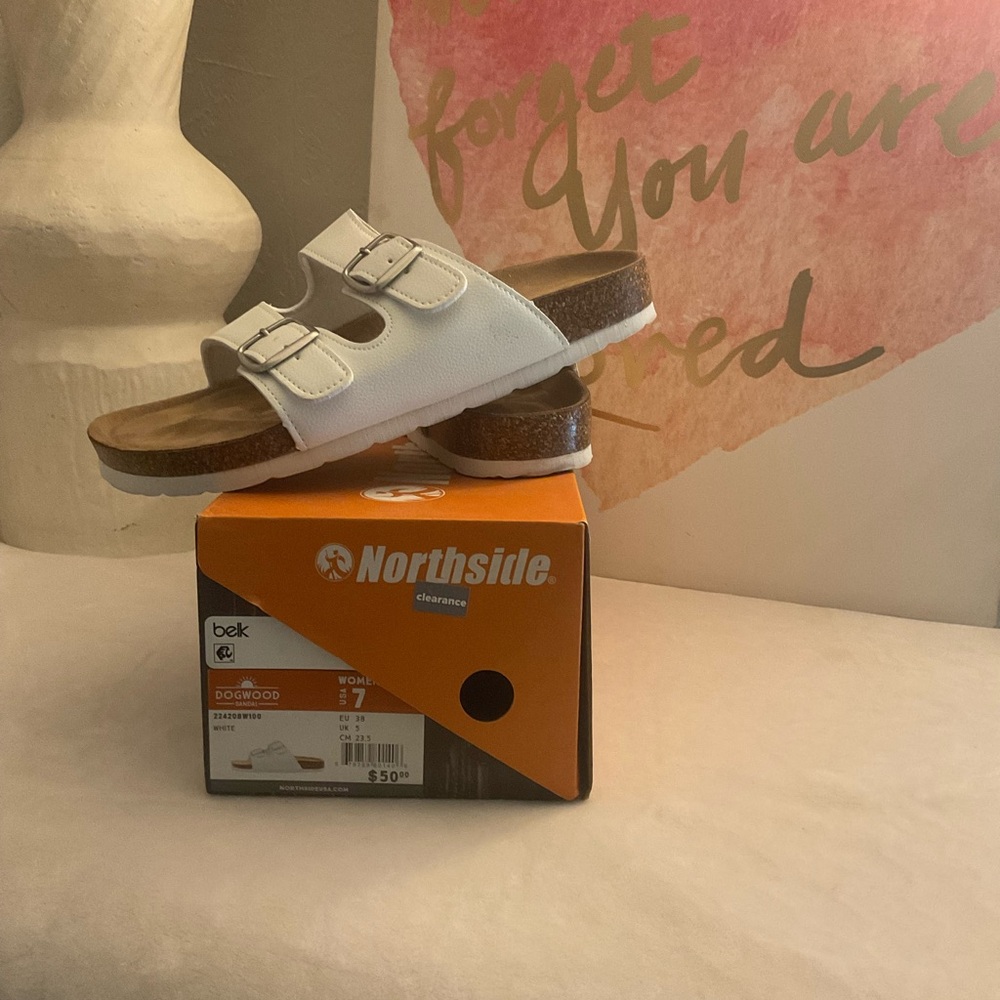 Northside Kids White Buckle Sandals